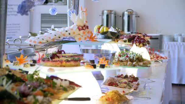 Linea buffet di pranzo e cena — Video Stock