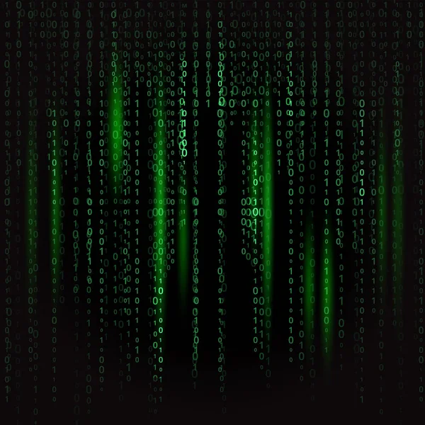 Siyah arkaplan dokusu üzerinde açık yeşil renklerle matris biçiminde koyu yeşil ikili kod. Tasarım, programlama konsepti, hack programları, korsanlık, teknoloji, internet 