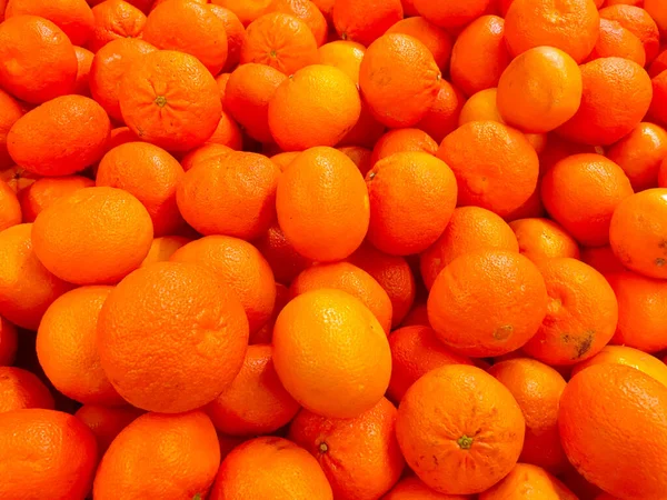 Mandarinas Frescas Puesto Mercado Frutas Mandarinas Frescas Mandarina Como Fondo — Foto de Stock