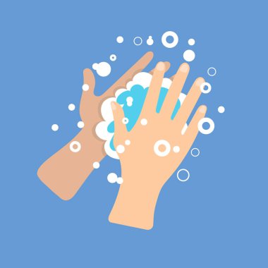 Ellerimi sabunla yıkıyorum. Koronavirüs salgını.