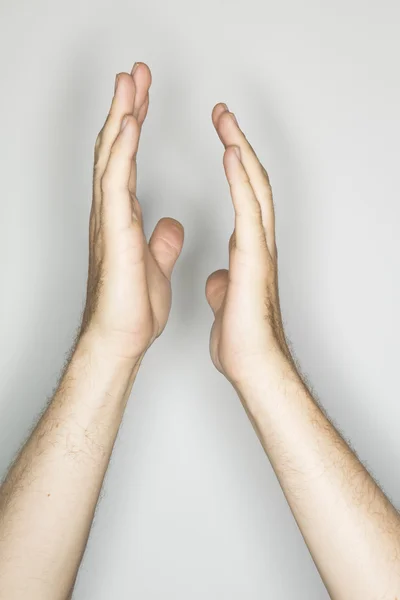 Två vita händerna i en gest: klappar — Stockfoto