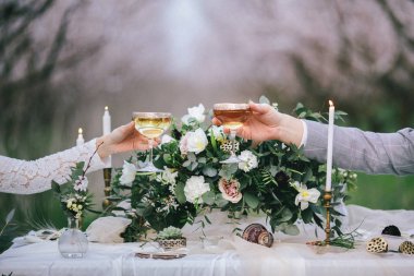 Çiçekler, tarihi, hafta sonu ile şık ve romantik Tablo ayarı