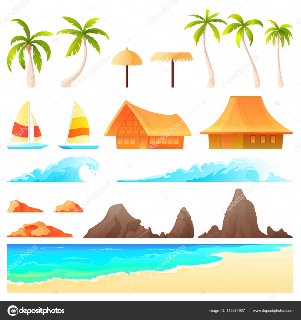 Dibujos animados de sombrillas de playa imágenes de stock de arte vectorial  | Depositphotos