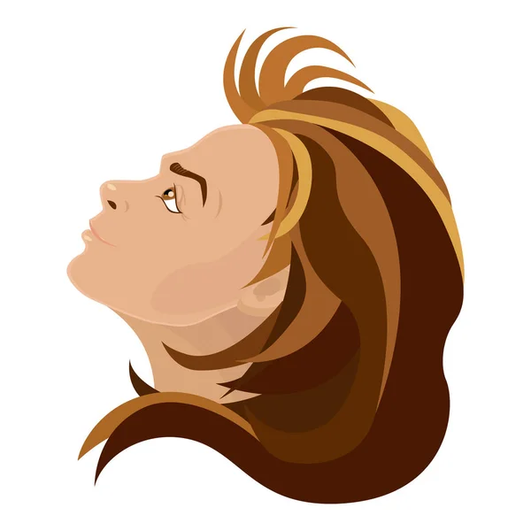 Διάνυσμα γυναίκα με καστανά μαλλιά — Διανυσματικό Αρχείο