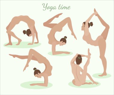 Kız yoga teşkil etmektedir