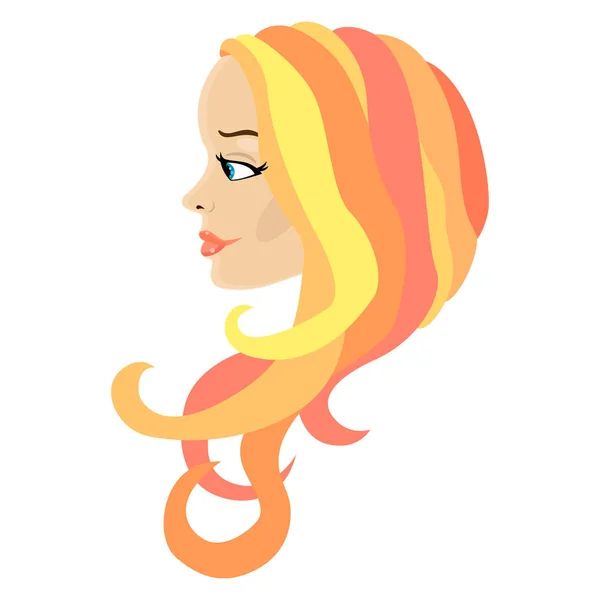 Женщина с рыжими и вьющимися волосами. Векторная иллюстрация — стоковый вектор