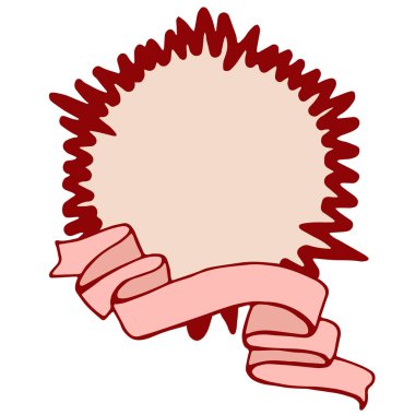 Kurdeleli çerçeve. Arkaplanda vektör karikatür çizimi