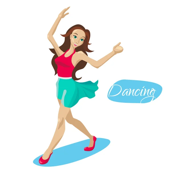 Dancing woman. Banner for dancing school. Vector illustration — Stock Vector