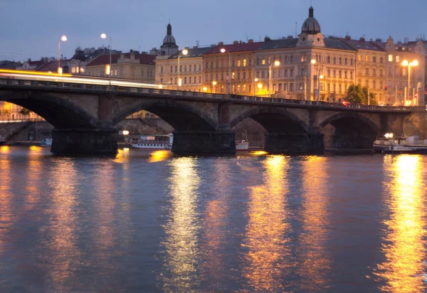 Piękna Architektura Ulicach Pragi Noc — Zdjęcie stockowe