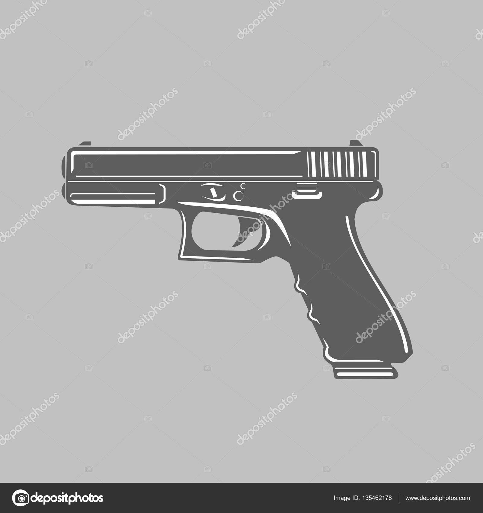 revólver pistola arma ilustração vetorial isolado. arma de fogo