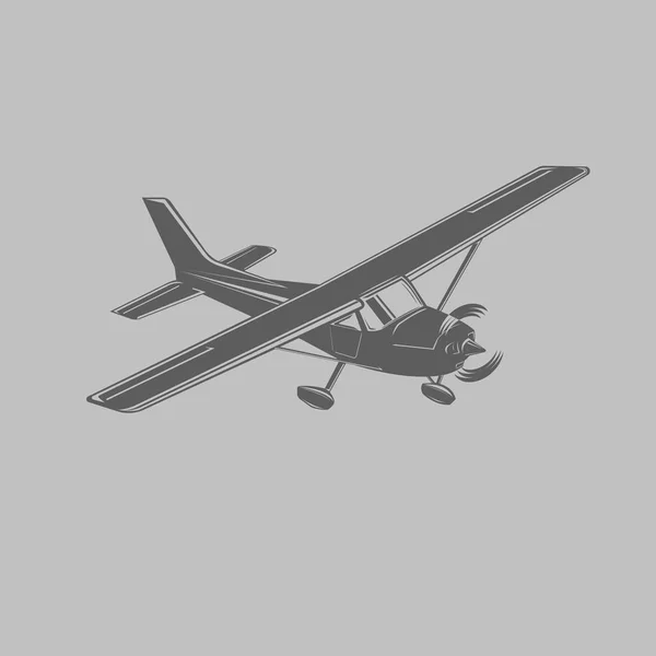 Illustration eines kleinen ebenen Vektors. Einmotorige Leichtflugzeuge. Vektorillustration. — Stockvektor