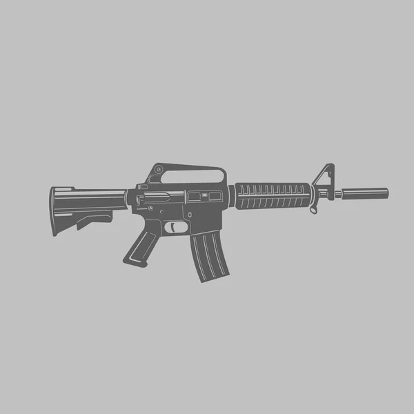 Zwart/transparrent assault rifle vectorillustratie. — Stockvector