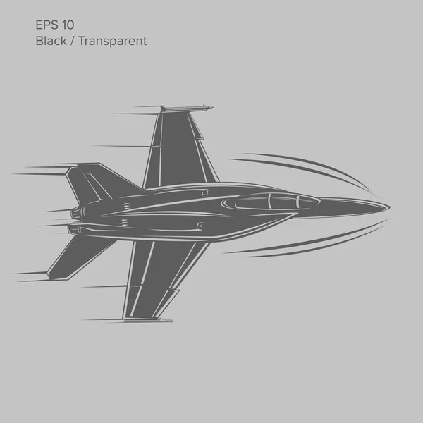Modern jet avcı uçağı vektör çizim. Uçak gemisi tabanlı — Stok Vektör
