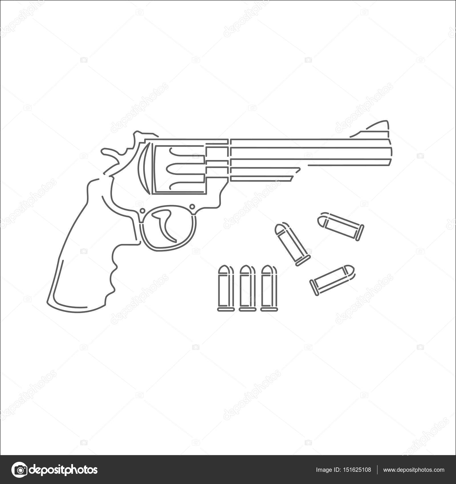 Illustration Vectorielle De Revolver Vintage Isolé Armement