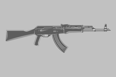 Sovyet assault tüfeği vektör çizim.