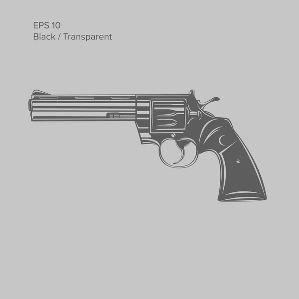 Vintage revolver isolated vector illustration. Classic armament. Legendary handgun. — Stock Vector