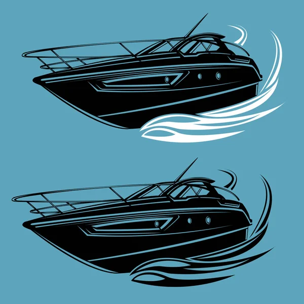 Petit yacht isolé illustration. Vecteur bateau de luxe. Rationaliser le navire . — Image vectorielle