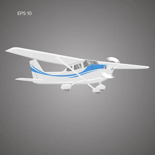 Ilustración de pequeño vector plano. Avión monomotor. Ilustración vectorial . — Vector de stock