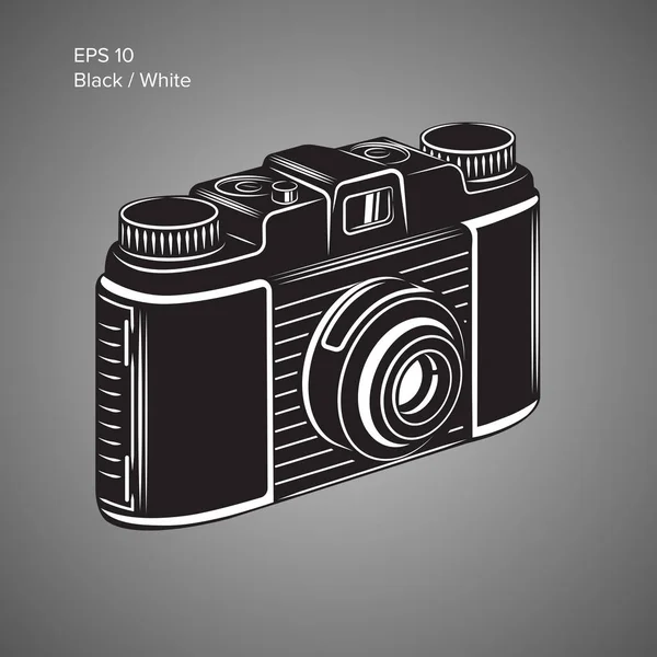 Винтажная векторная иллюстрация камеры. Иконка фотоаппаратуры Retro — стоковый вектор