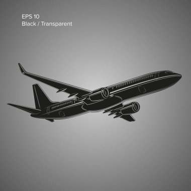 Modern çift motorlu jet uçak vektör çizimi. Büyük ticari yolcu uçakları.