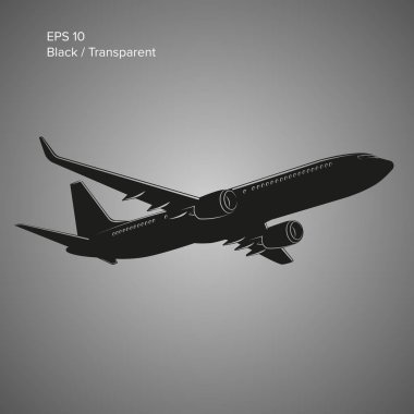 Modern çift motorlu jet uçak vektör çizimi. Büyük ticari yolcu uçakları.