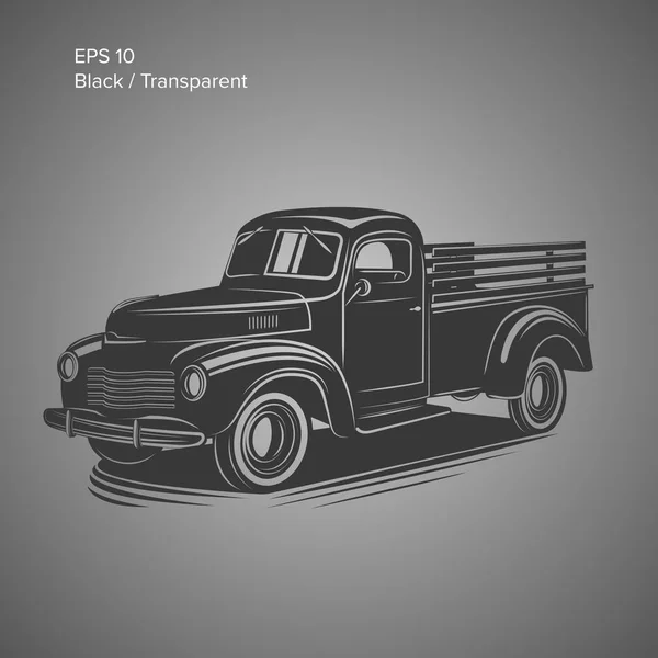 Oude retro pick-up truck vector illustratie. Vintage transportvoertuig — Stockvector