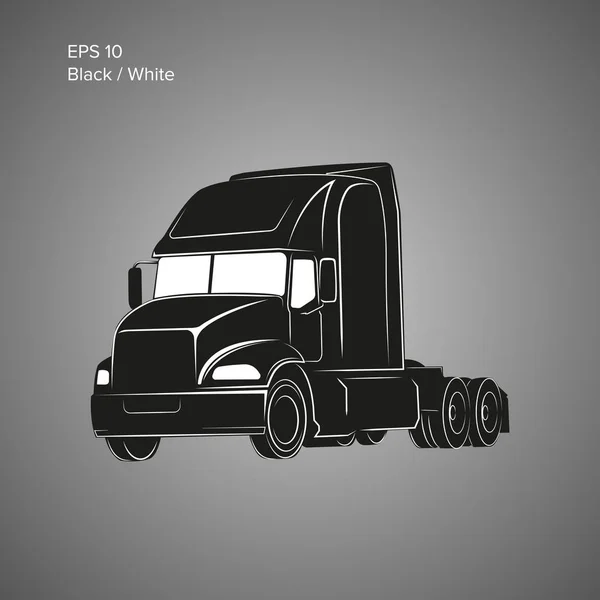 현대 미국 트럭 벡터 아이콘입니다. 무거운 수송 그림 — 스톡 벡터