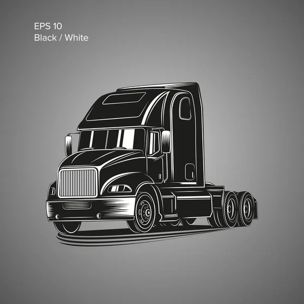 Modern american truck vector illustration. Heavy transport picture — Stock Vector