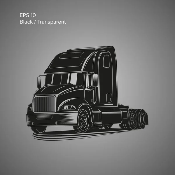現代アメリカのトラック ベクトル イラスト。重い輸送の写真 — ストックベクタ