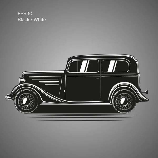 Oude vintage retro vooroorlogse auto vector illustratie. Exclusieve auto — Stockvector