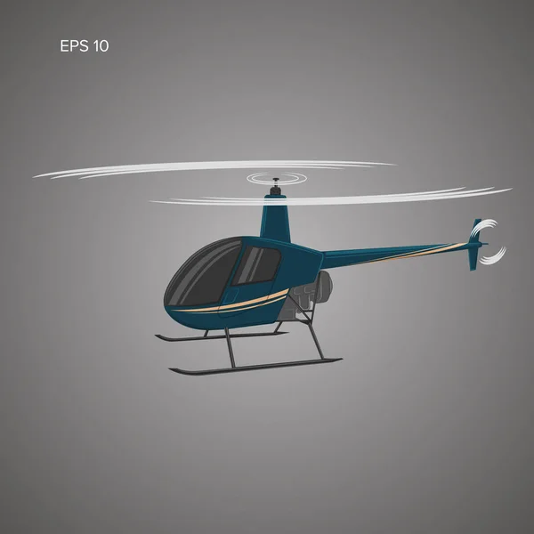 Εικονογράφηση διάνυσμα μικρό ιδιωτικό ελικόπτερο. Σύγχρονη ελαφρών αεροσκαφών — Διανυσματικό Αρχείο