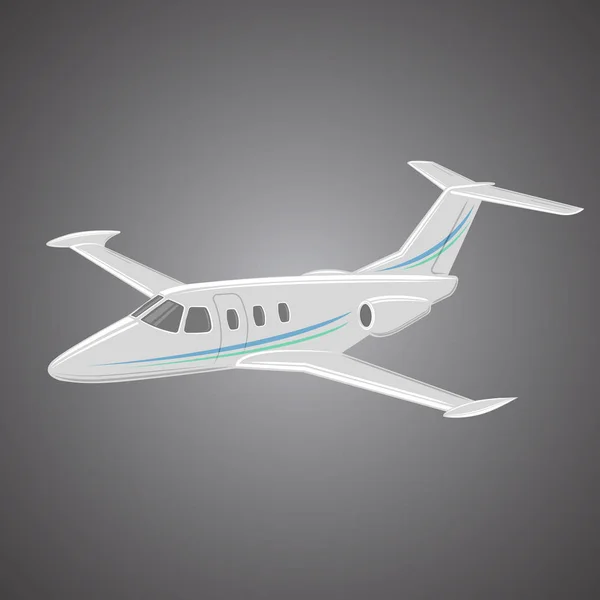 Pequeño vector jet privado. Ilustración de jet de negocios. Lujo avión de doble motor — Vector de stock