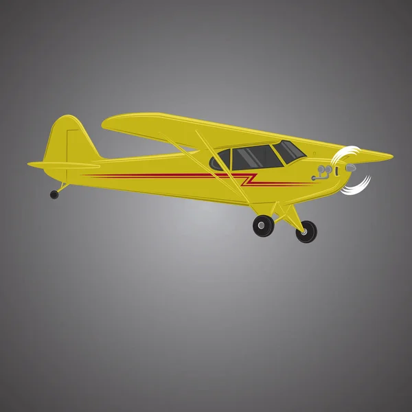 Ilustração de vetor plano pequeno. Aeronave monomotor. Passeios aéreos wehicle — Vetor de Stock