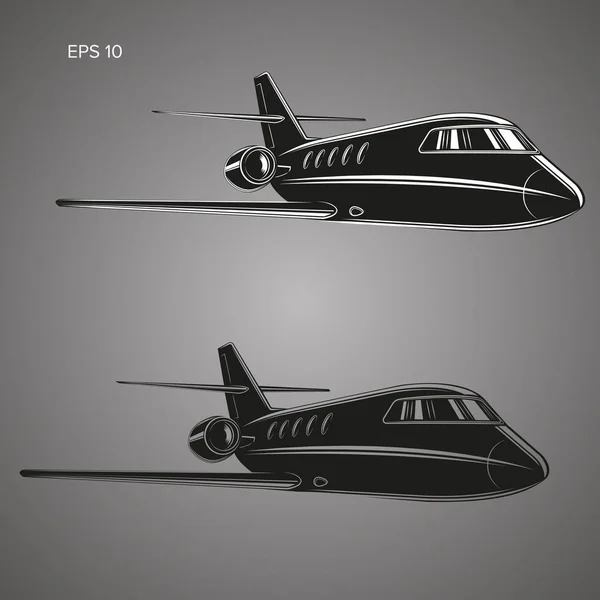 Wektor, mały prywatny odrzutowiec. Ilustracja Business jet. Luksusowy Pokój typu twin silnika płaszczyzny — Wektor stockowy