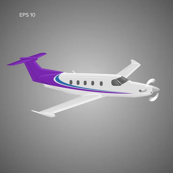 I prywatnym business samolot wektor ilustracja. Pojedynczy silnik napędzany mały luksusowy samolot. — Wektor stockowy