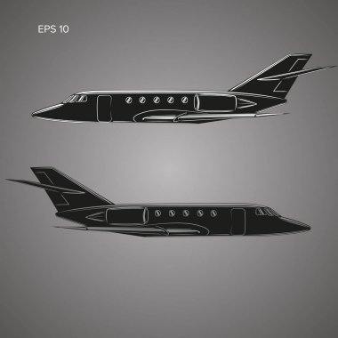 Küçük özel jet vektör. İş jet illüstrasyon.