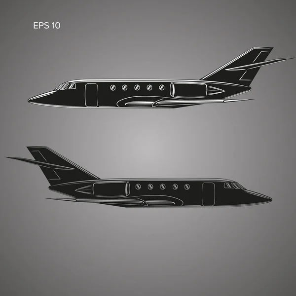 Wektor, mały prywatny odrzutowiec. Ilustracja Business jet. — Wektor stockowy