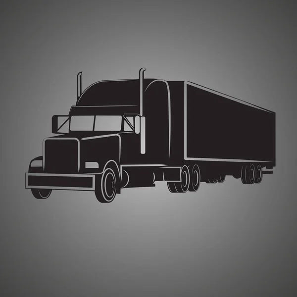 Vintage americano caminhão vetor ilustração. Camião de carga retro. Máquina de entrega de carga . — Vetor de Stock