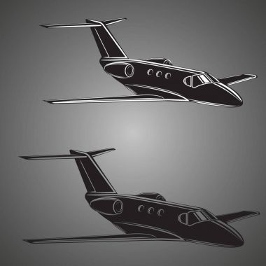 Küçük özel jet vektör. İş jet illüstrasyon.
