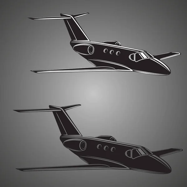 Kleiner Privatjet-Vektor. Illustration Geschäftsreiseflugzeug. — Stockvektor