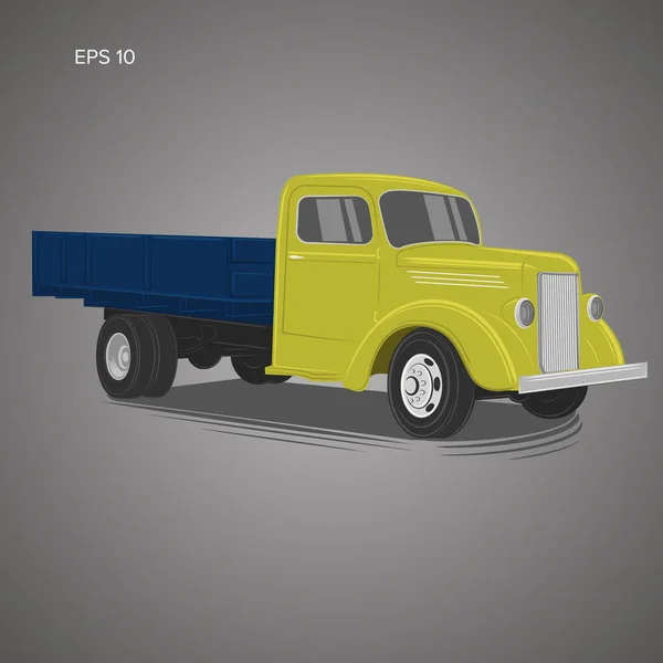 Alte Retro-LKW-Vektor-Illustration. Oldtimer-Transporter — Stockvektor