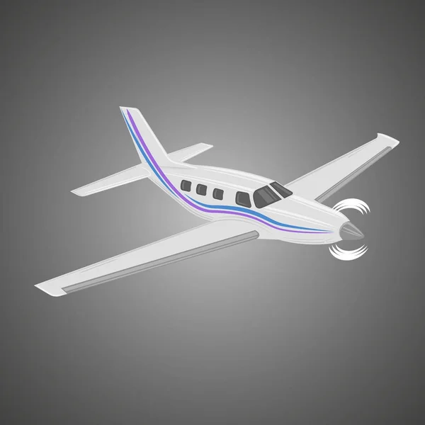Schwenken Business-Ebene Vektor Illustration. Einmotorige kleine Luxusflugzeuge. — Stockvektor