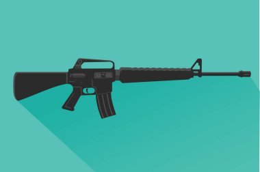 Efsanevi saldırı tüfeği vektör çizim düz tasarımı.