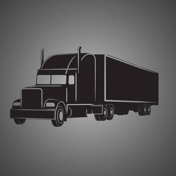 Klassieke Amerikaanse truck vector illustratie pictogram. Retro vrachtschip vrachtwagen. — Stockvector