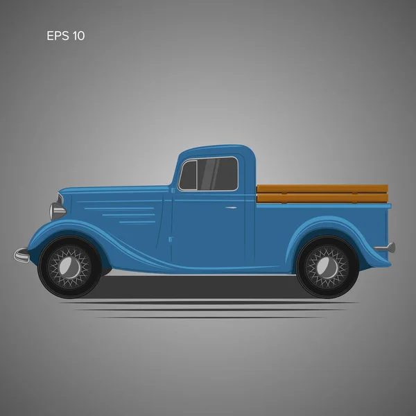 Alte Retro Pickup Vektor Illustration. Oldtimer-Transporter — Stockvektor