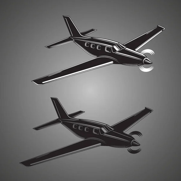 Schwenken Business-Ebene Vektor Illustration. Einmotorige kleine Luxusflugzeuge. — Stockvektor