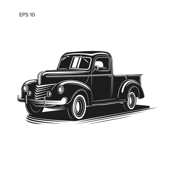 Alte Retro-Bauer Pickup Vektor Illustration Symbol. — Stockvektor