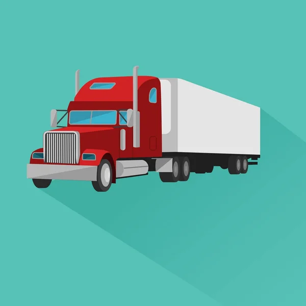 Classic american truck vector illustration icon. Retro freighter truck. — Stock Vector