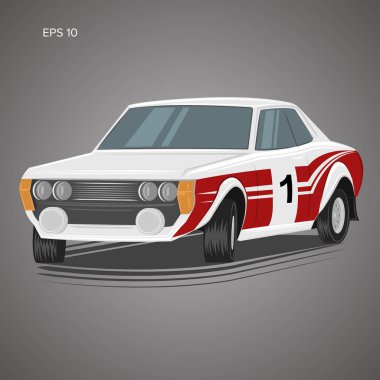 Eski retro ralli araba vektör çizim.