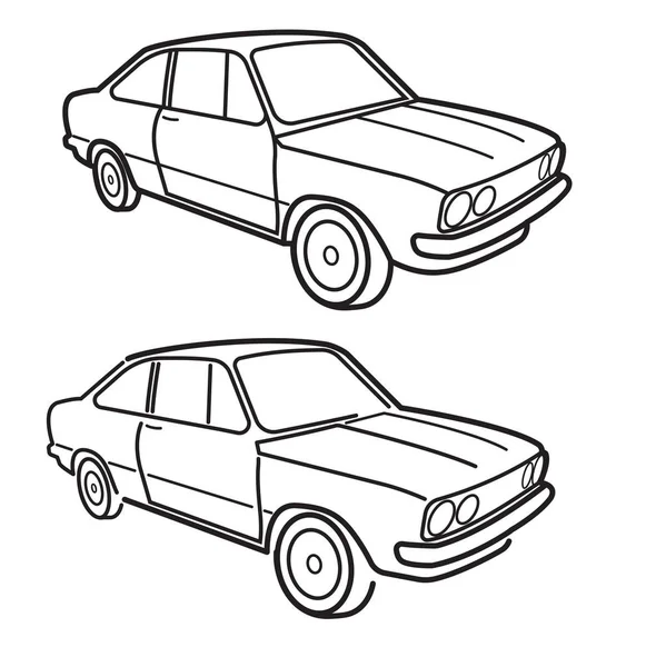 Europäische Oldtimer-Vektor-Illustration. Oldtimer-Sportwagen. — Stockvektor